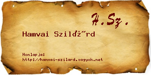 Hamvai Szilárd névjegykártya