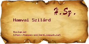 Hamvai Szilárd névjegykártya
